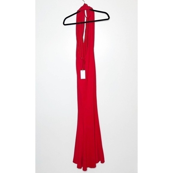 NWT Lovers + Friends Rosa Cocktail Dress Halter Keyhole Gown Cut Out Red Size L - Picture 4 of 9